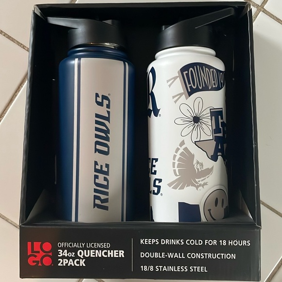 NIB set of two Rice University 34 oz stainless steel tumblers - Picture 1 of 2